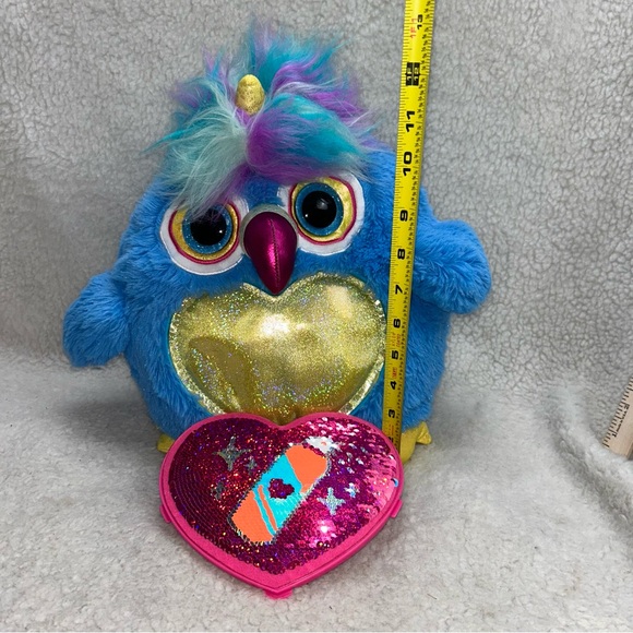 Zuru Rainbocorns big hair surprise 3 plush 13" & 5" Toucan Unicorn sequin heart - Picture 8 of 15